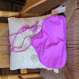 Pink Envelope purple halter bikini top, size M